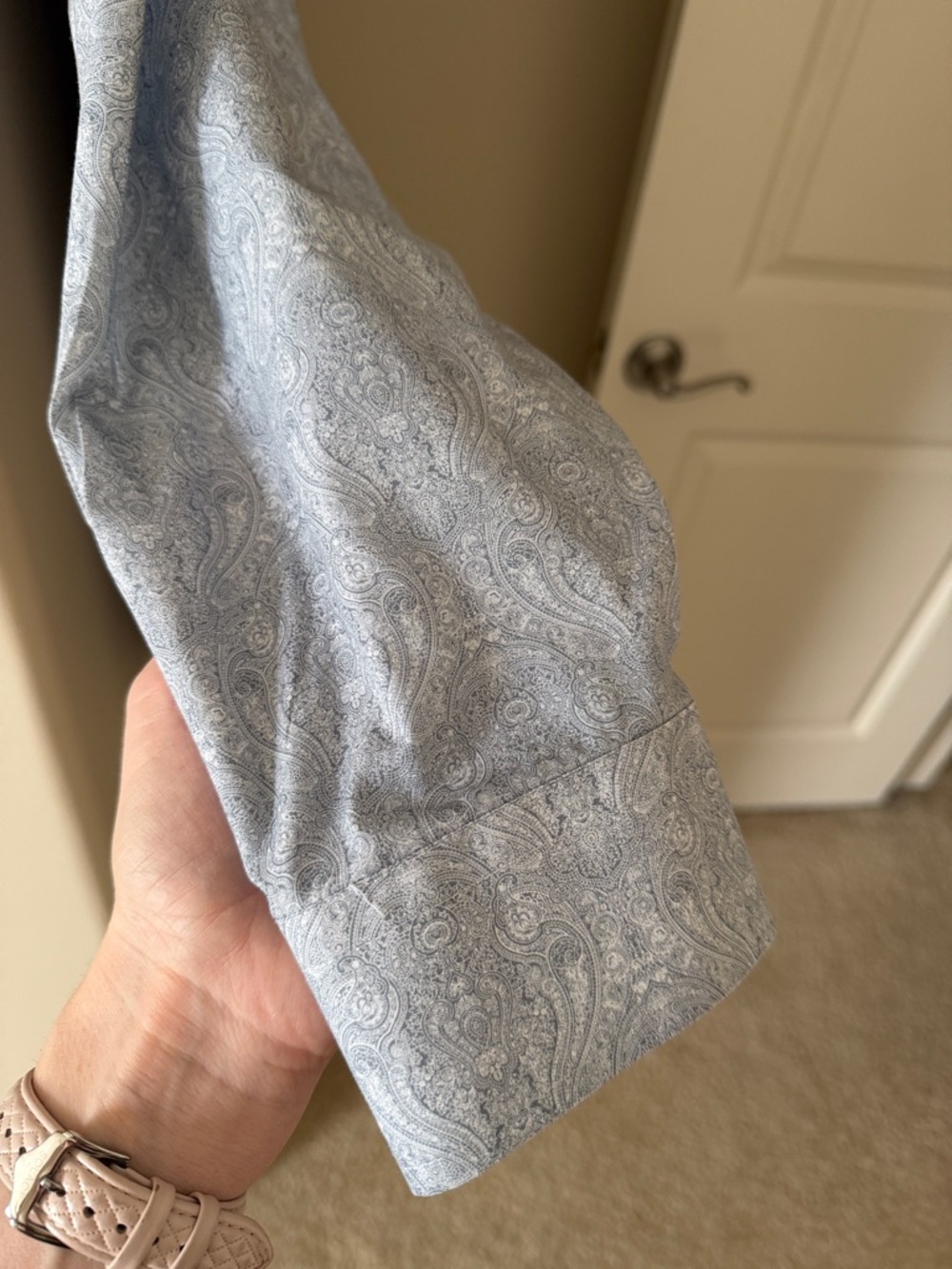 Joseph Abboud Light Gray Paisley Dress Shirt - Picture 3 of 5